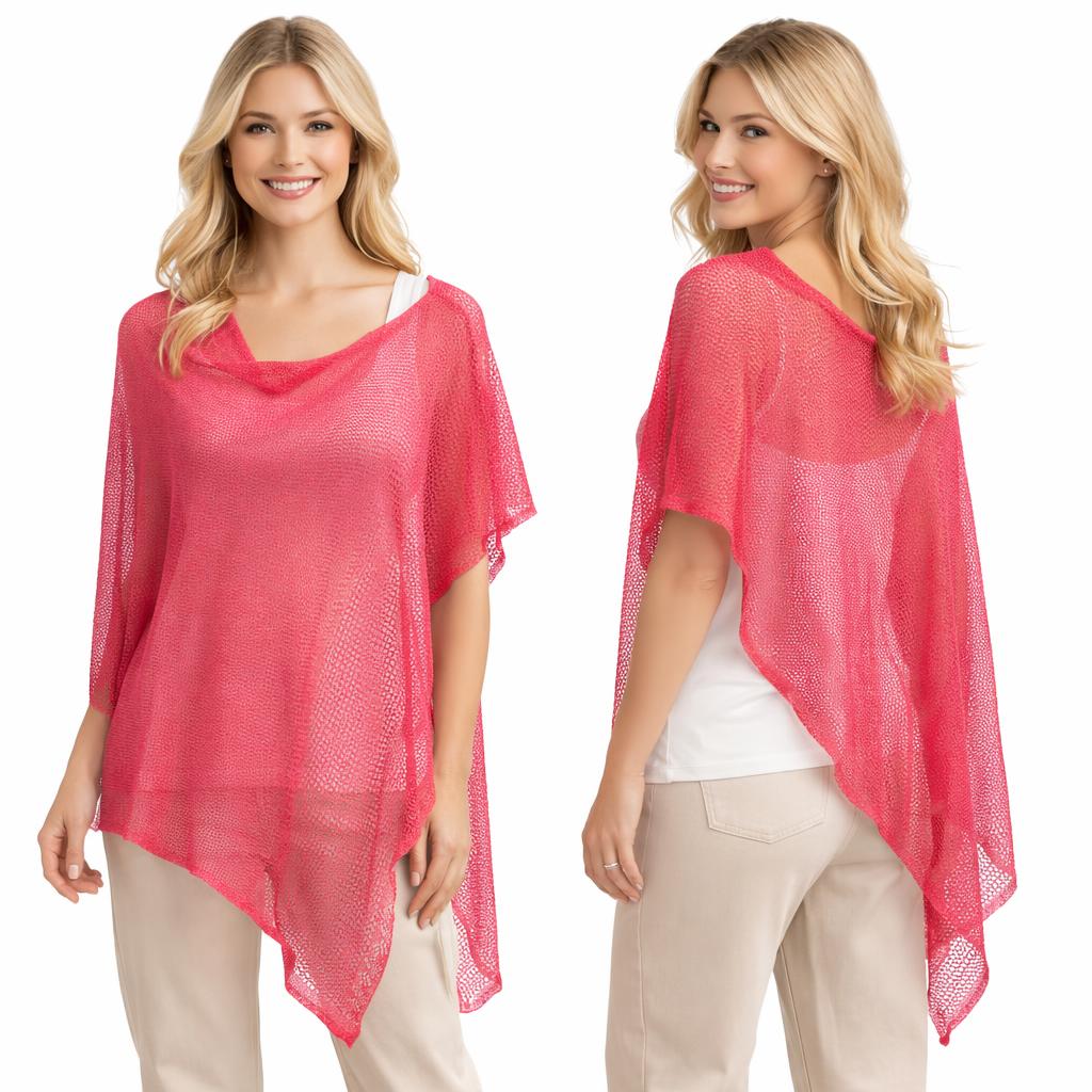 3969 - Mesh Knit Poncho
