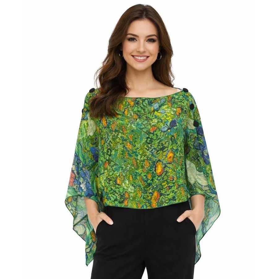 3980 - Six Button Satin Ponchos