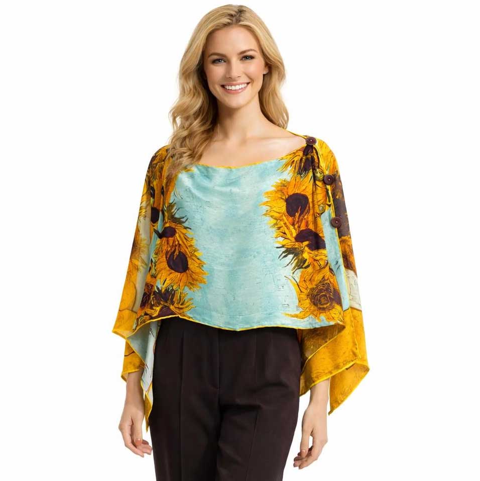 3980 - Six Button Satin Ponchos