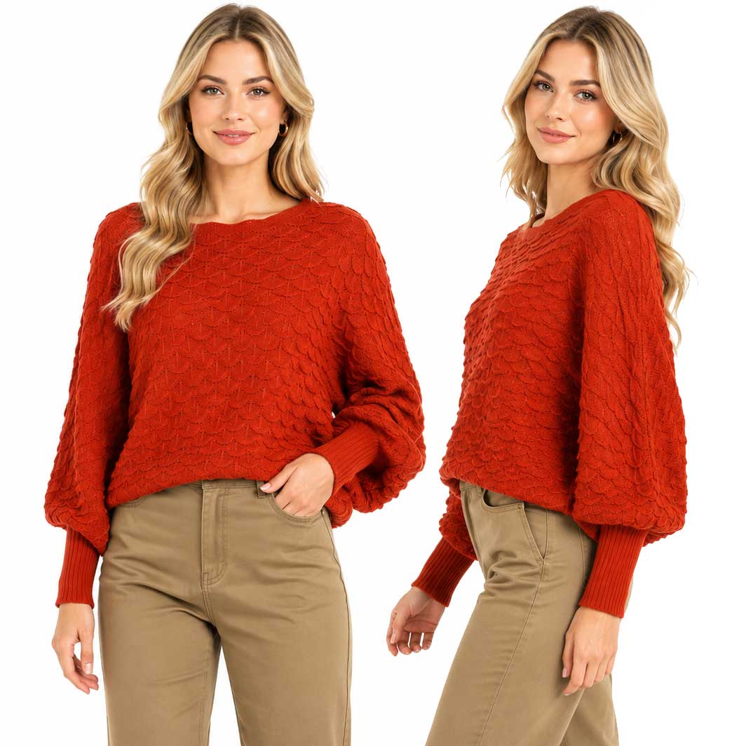 3984 - Cropped Sweater Poncho with Sleeves
