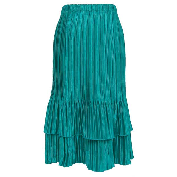 745 - Skirts - Satin Mini Pleat Tiered