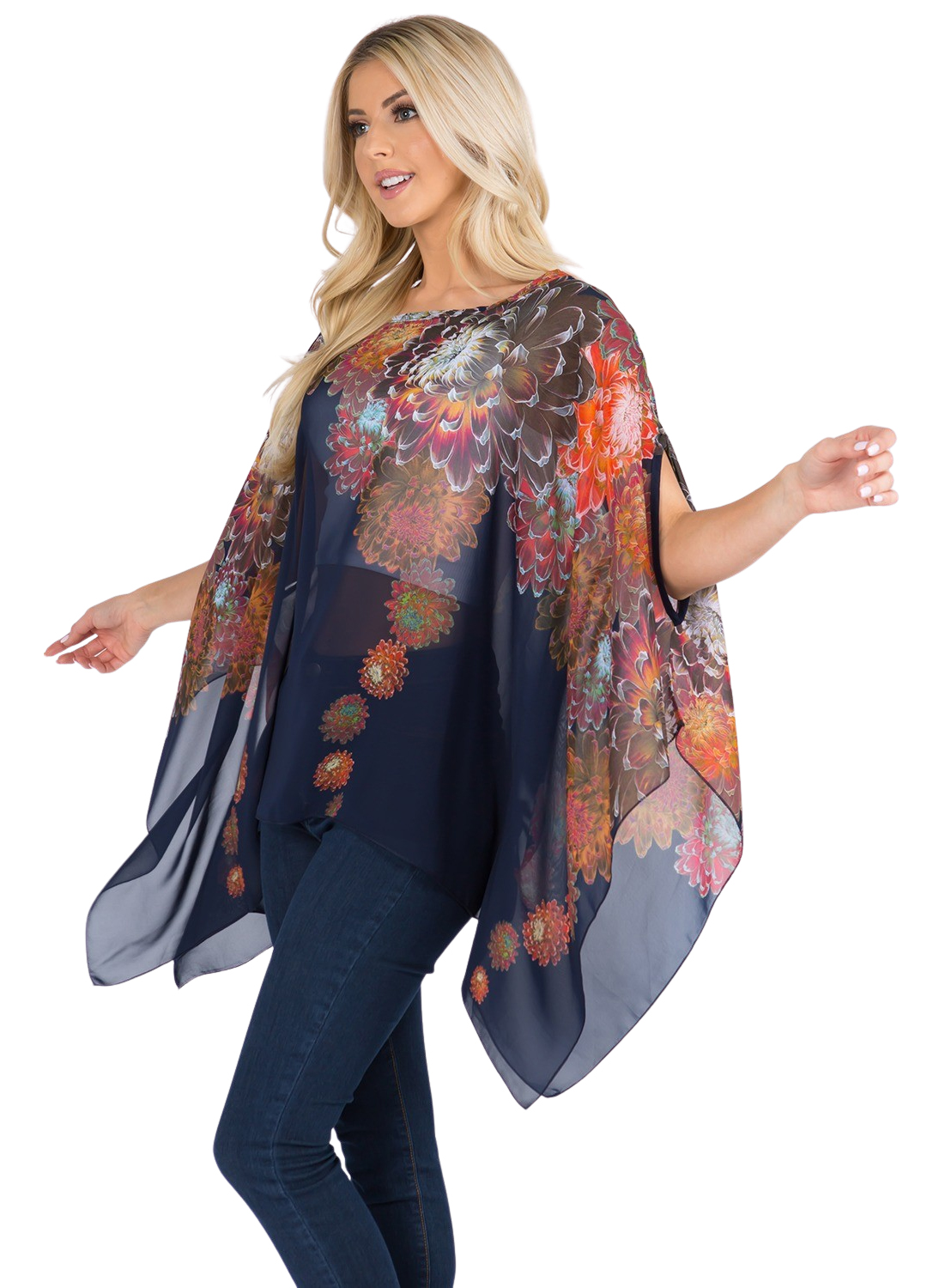 Wholesale3103 - Banded Poncho with Armholes