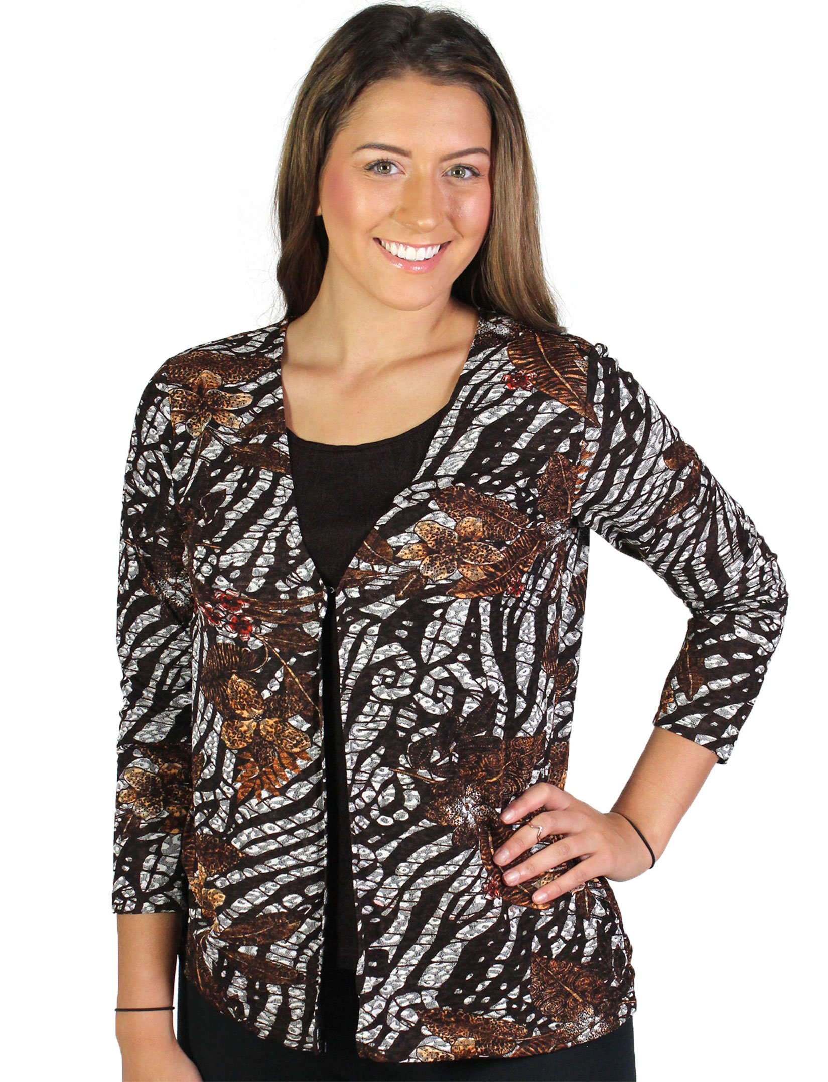 wholesale 1330 - Mock Cardigan - Slinky Travel Tops 