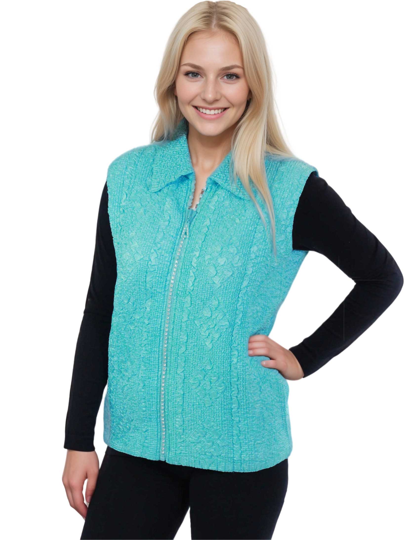 wholesale 1367 - Diamond  Crystal Zipper Vests