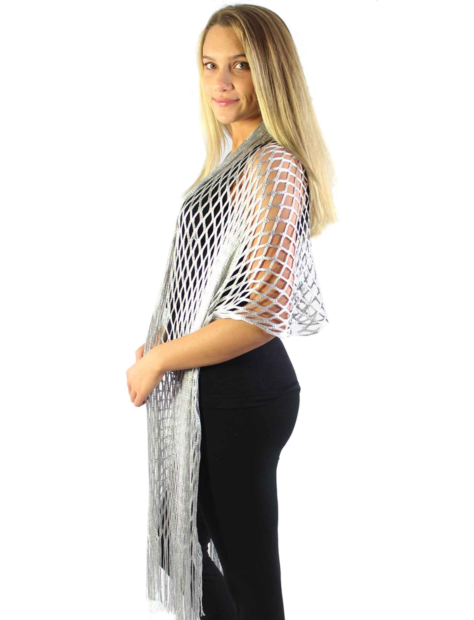 Shawls - Metallic Fishnet 0636