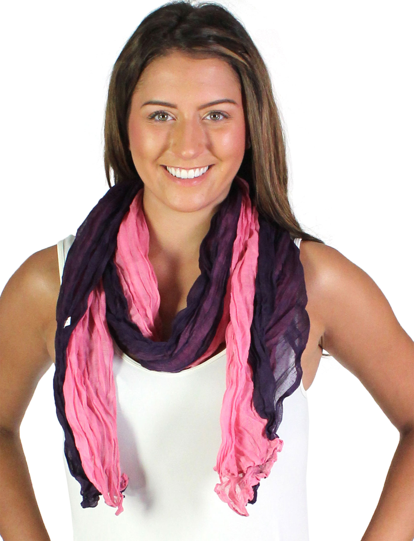 wholesale Oblong Scarves - Two-Tone Crinkle 908081*