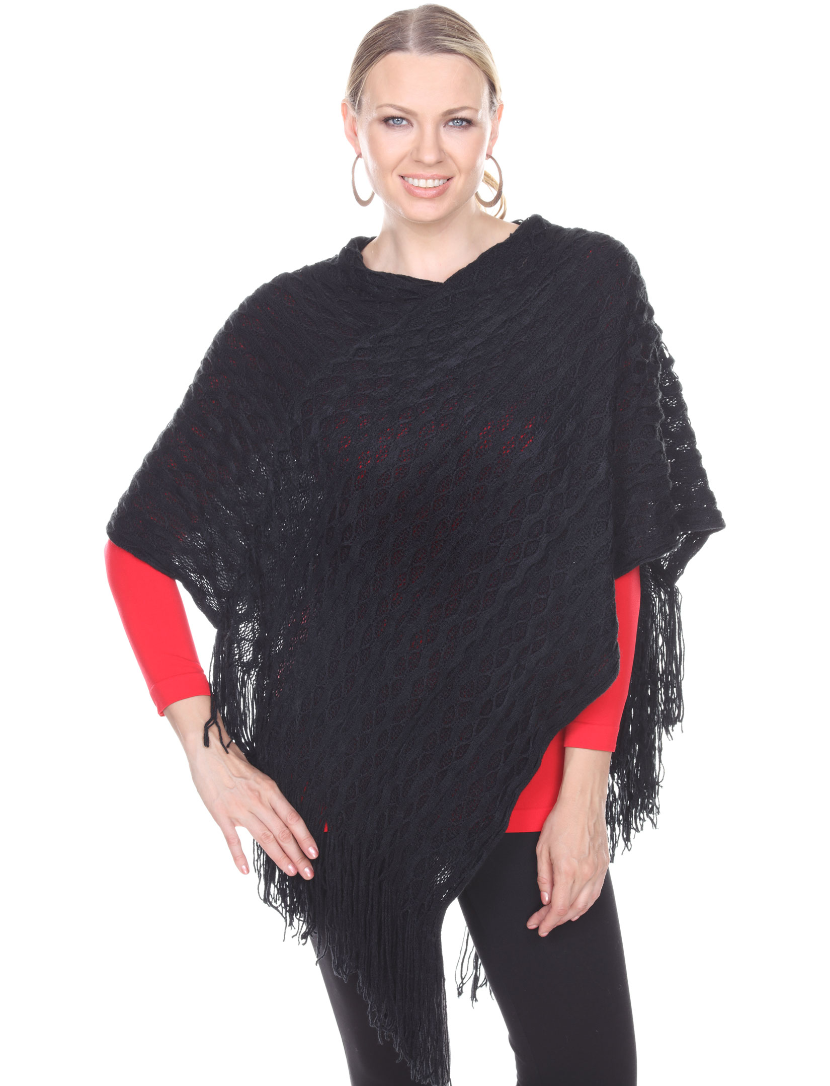 wholesale Poncho - Wave Overlap Knit 4102*