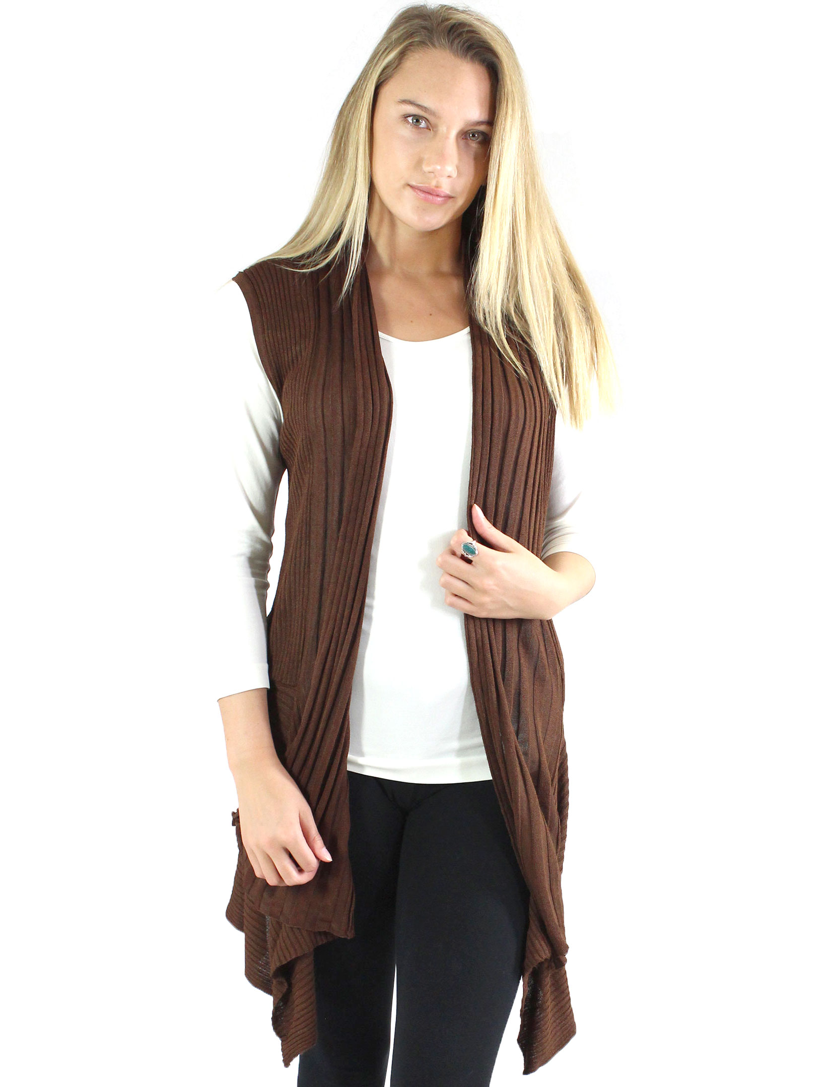 1684 - Magic Convertible Long Ribbed Sweater Vest