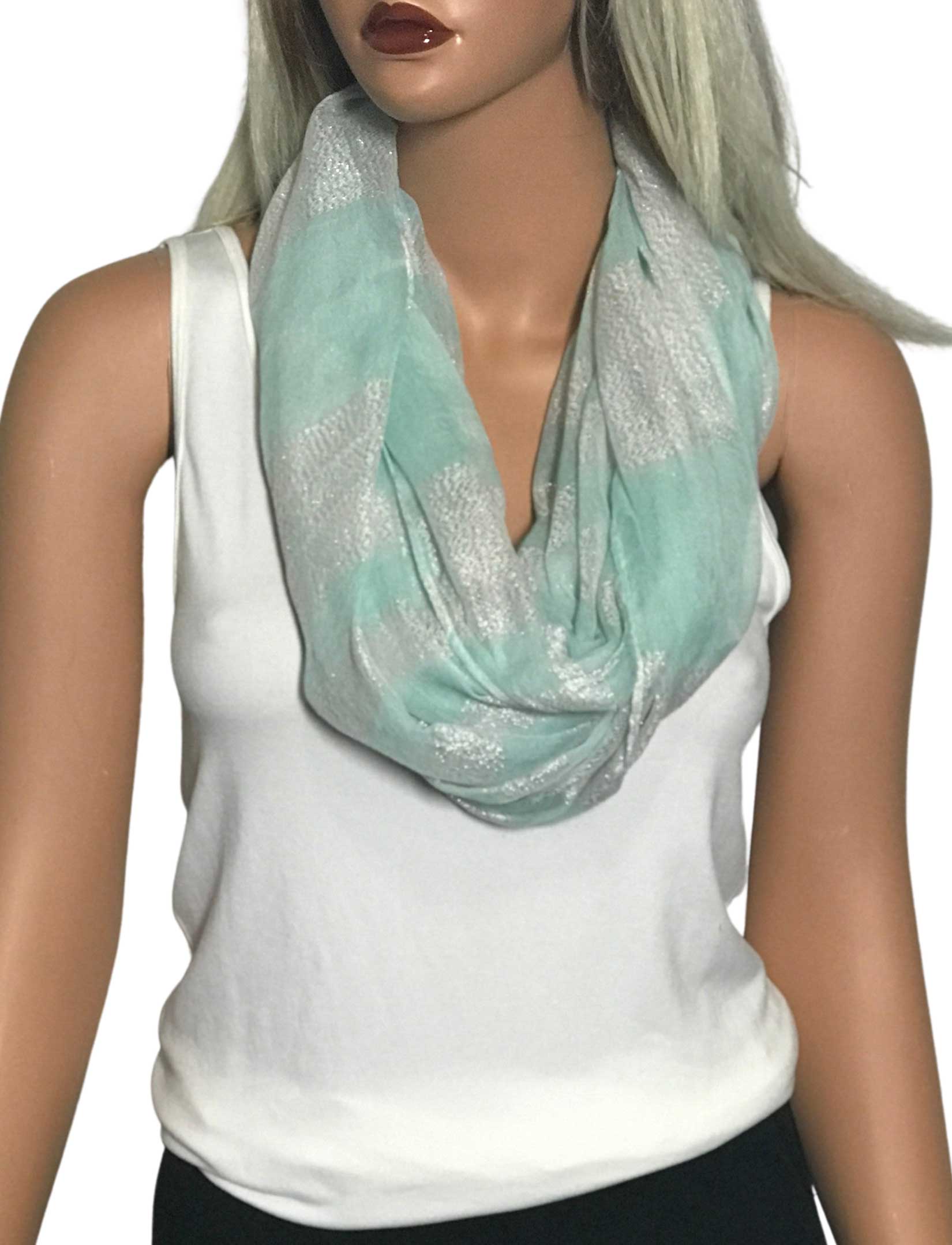 wholesale 4041 - Lurex Stripe Infinity Scarves