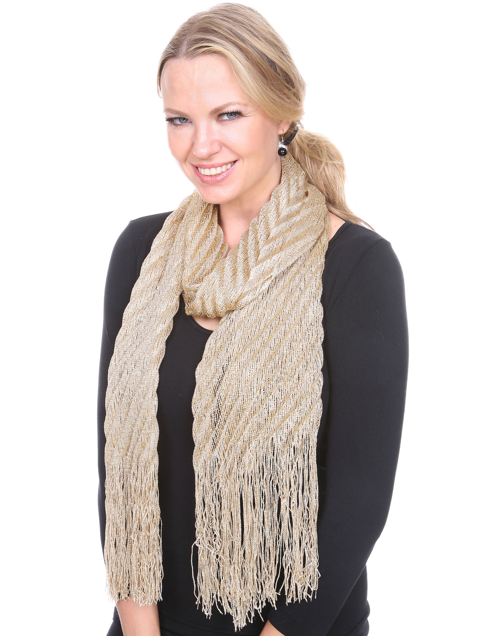 475 - Oblong Scarves - Textured Metallic 