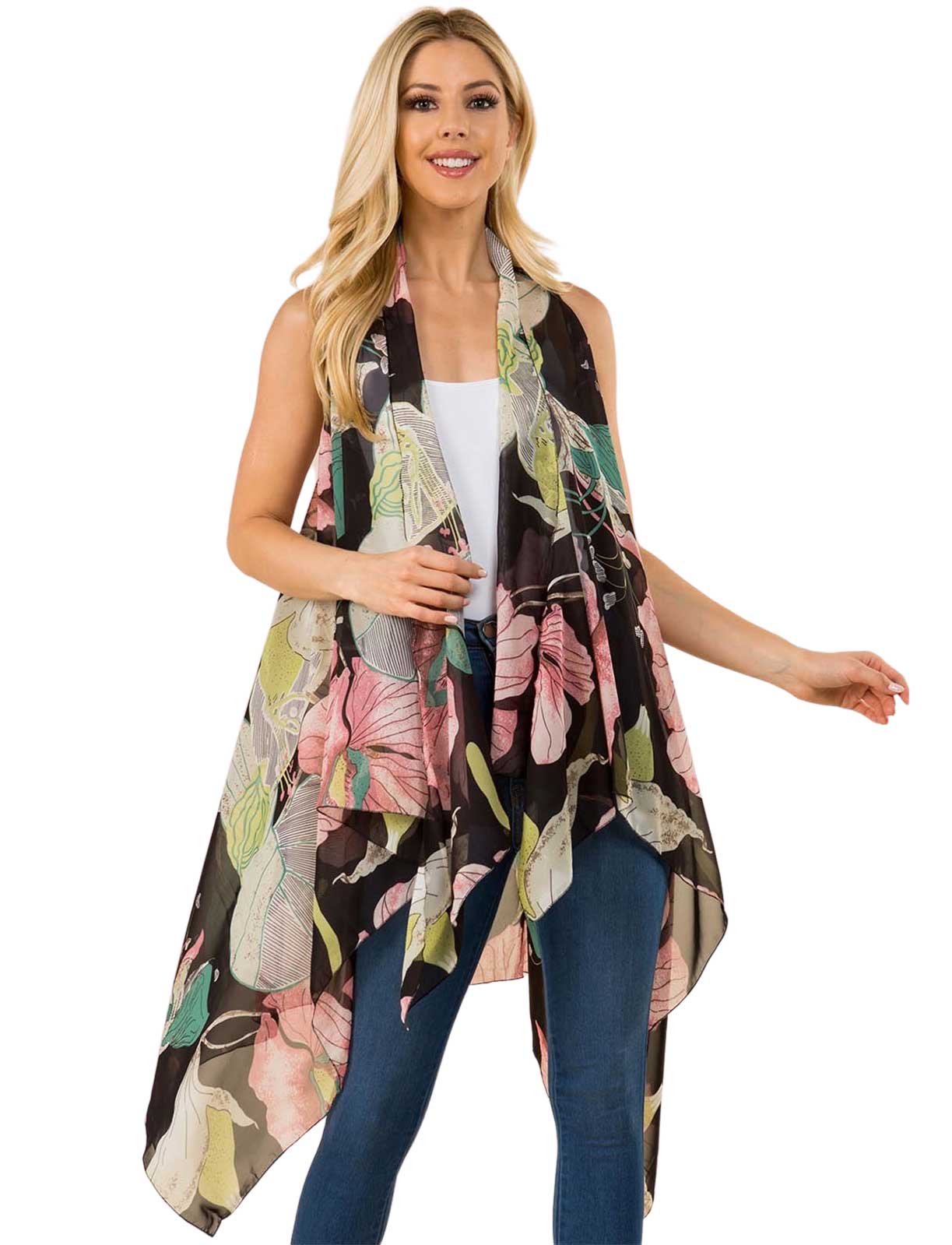 2144 - Chiffon Scarf Vests (Style 2) 