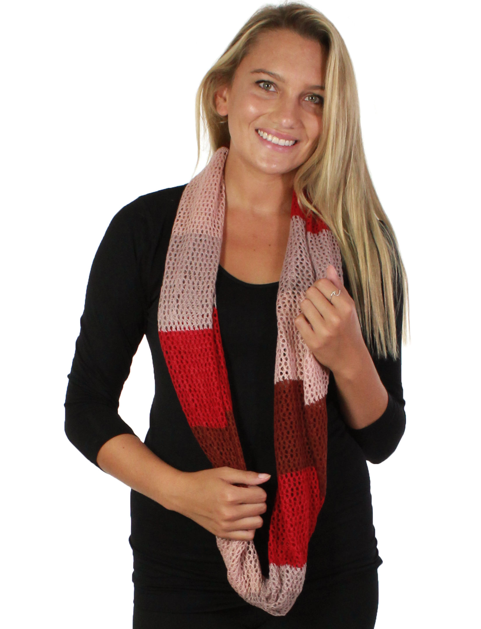 4059 Infinity Scarves - Knitted Multi Stripe 