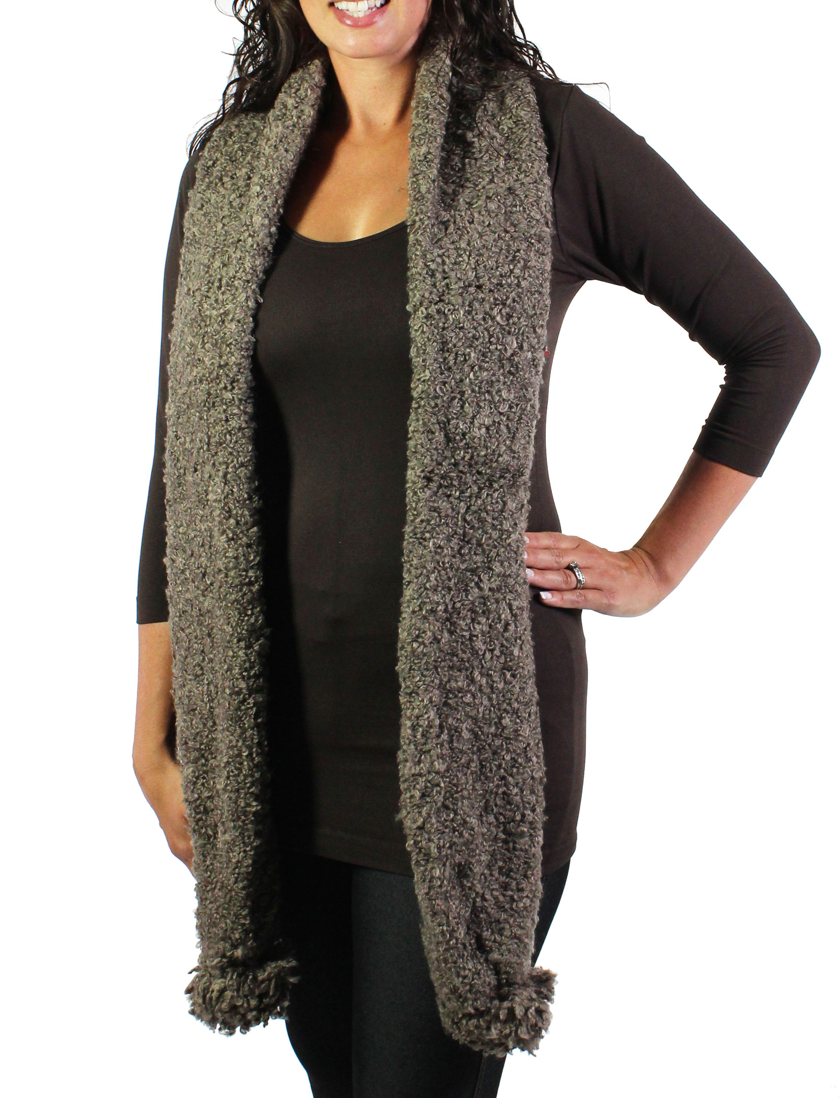 1052 - Faux Shearling Scarves