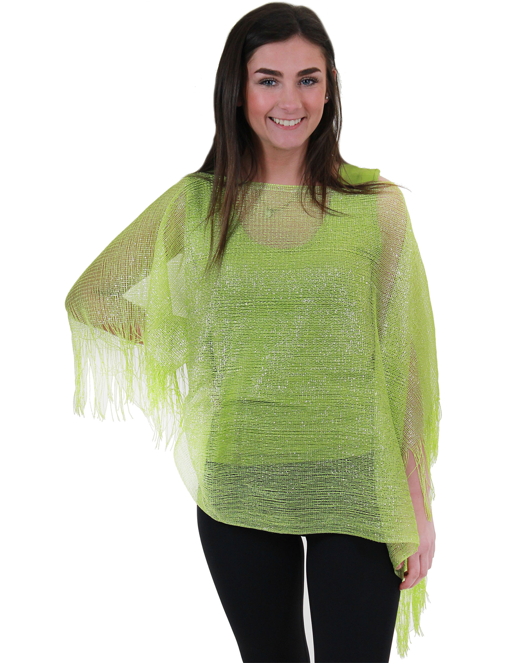 wholesale X016 - Metallic Mesh Poncho