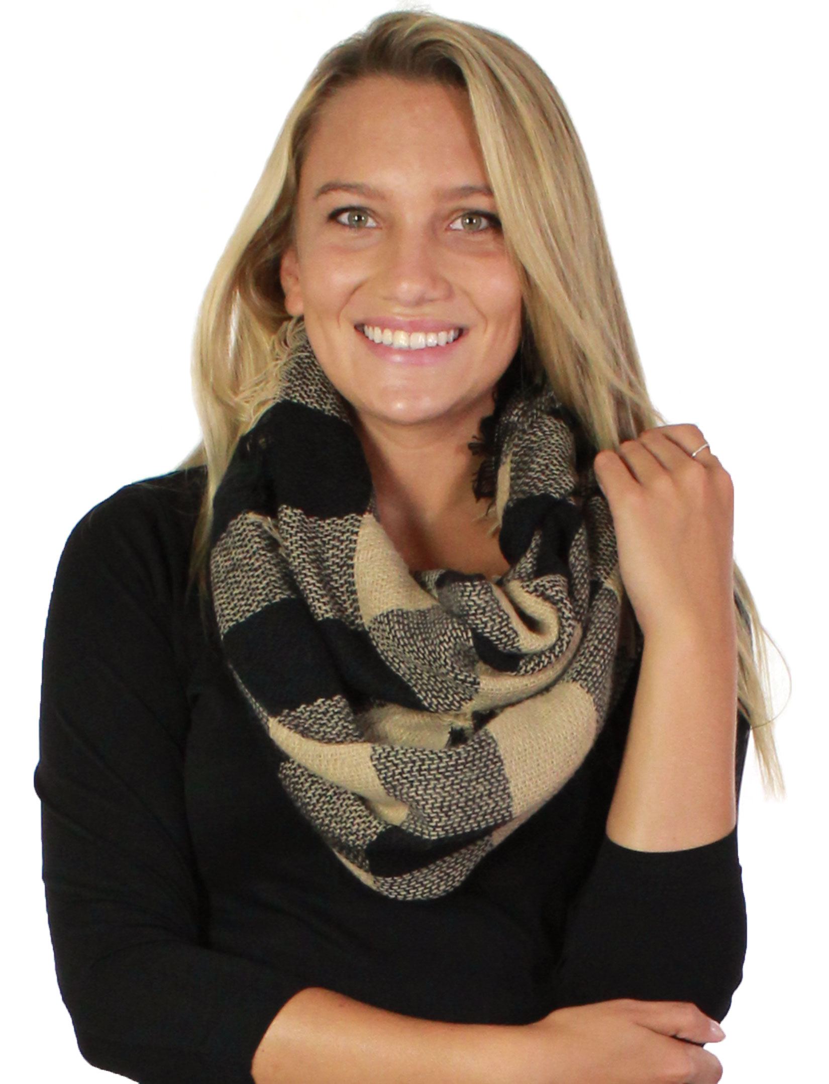 wholesale Infinity Scarves - Woven Plaid 8737/8628/8435