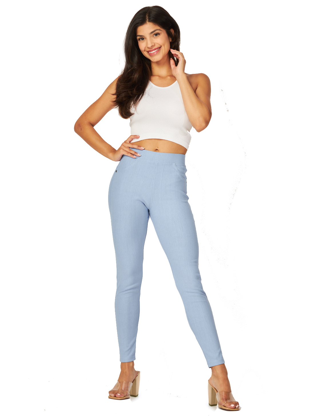 Magic Fashions: Denim Leggings - Ankle Length w/ Back Pockets J04