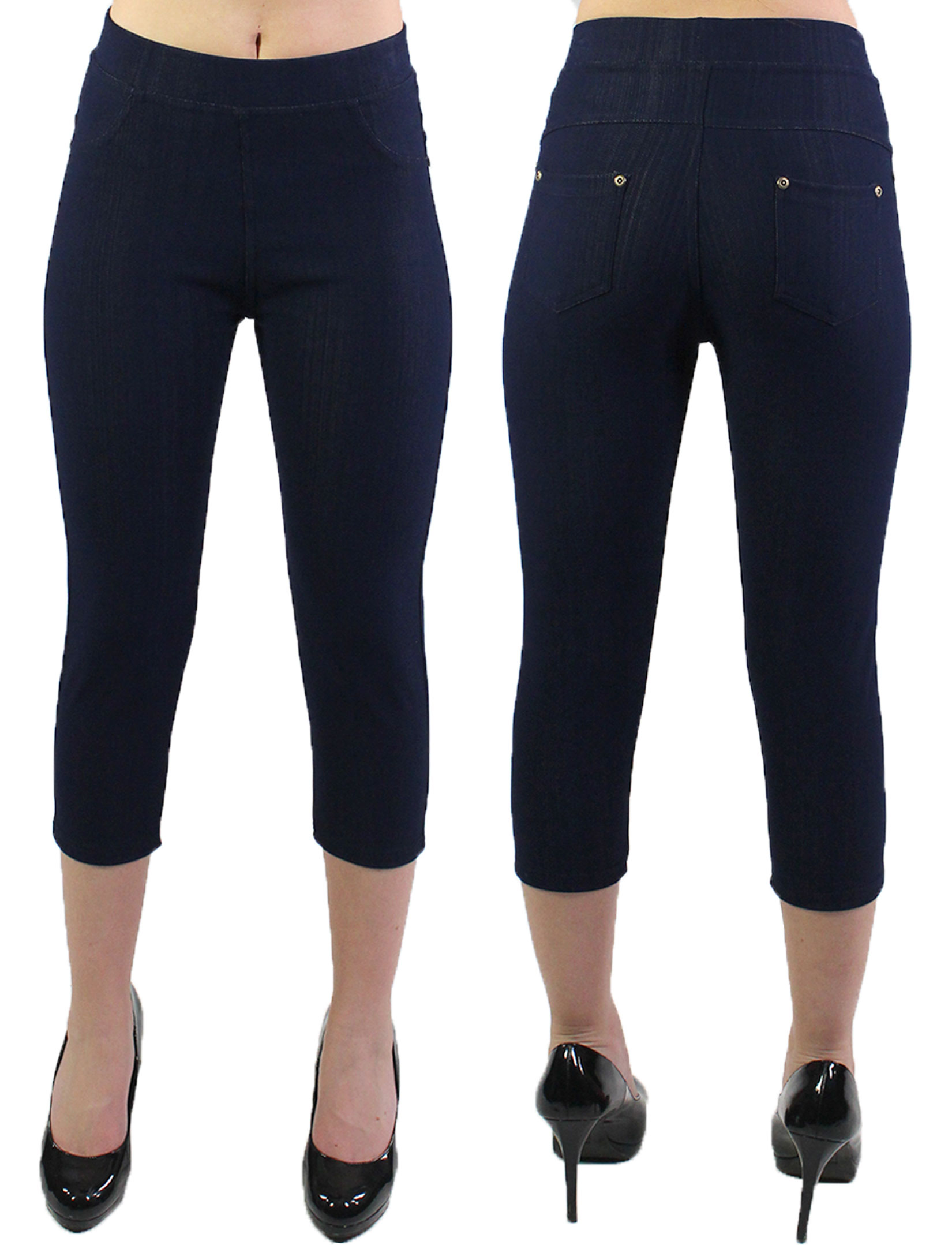 Denim Leggings - Capri Length w/ Back Pockets J04