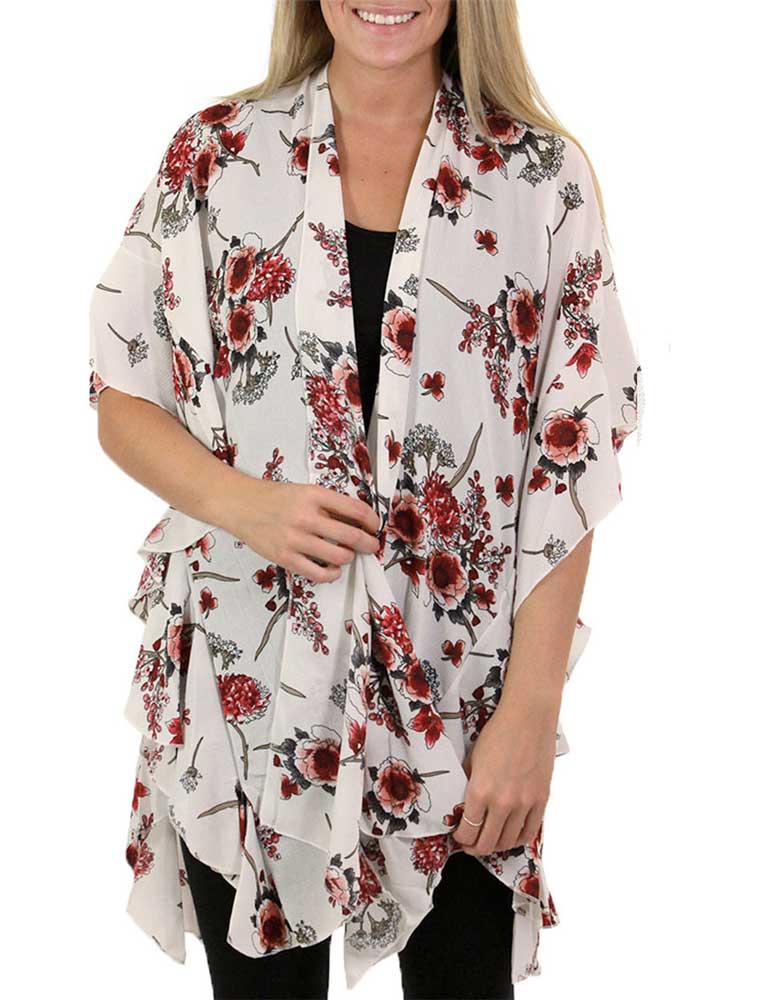 wholesale 3095 - Ruffled Crepe Kimonos 