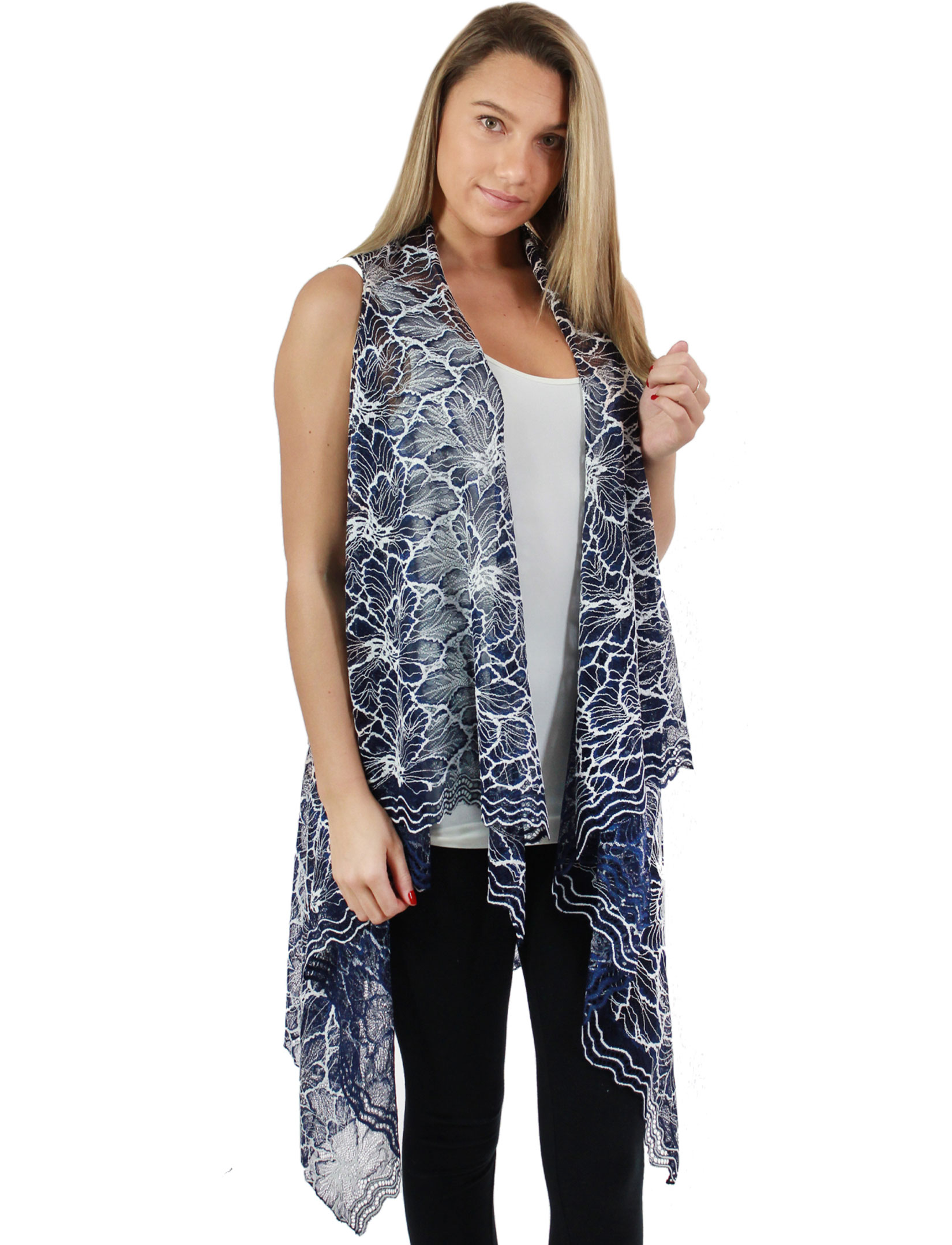 Wholesale9101 - Lace Two Tone Vests