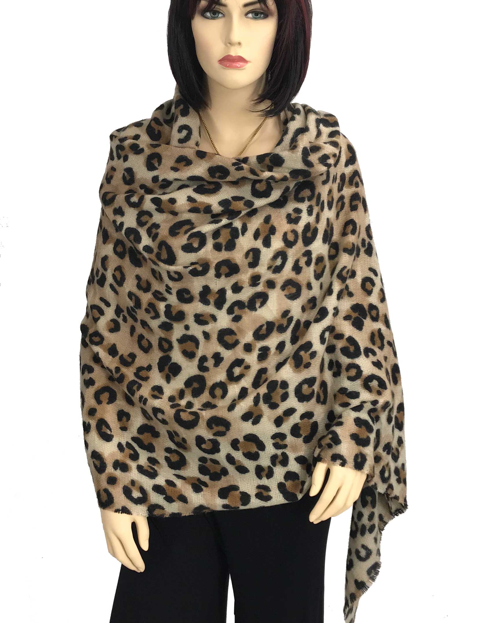 wholesale Shawl/Wrap - Brushed Leopard 9474*