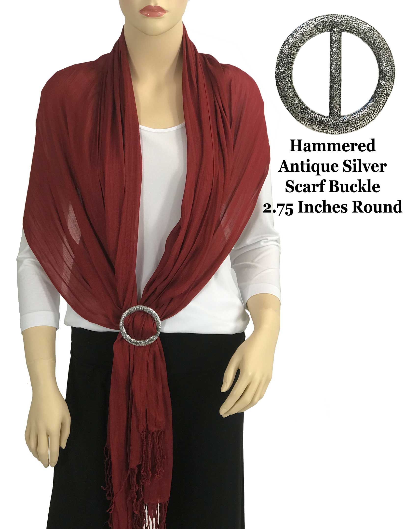 wholesale Shawl - Cotton/Silk #100 with Scarf Buckle Ring