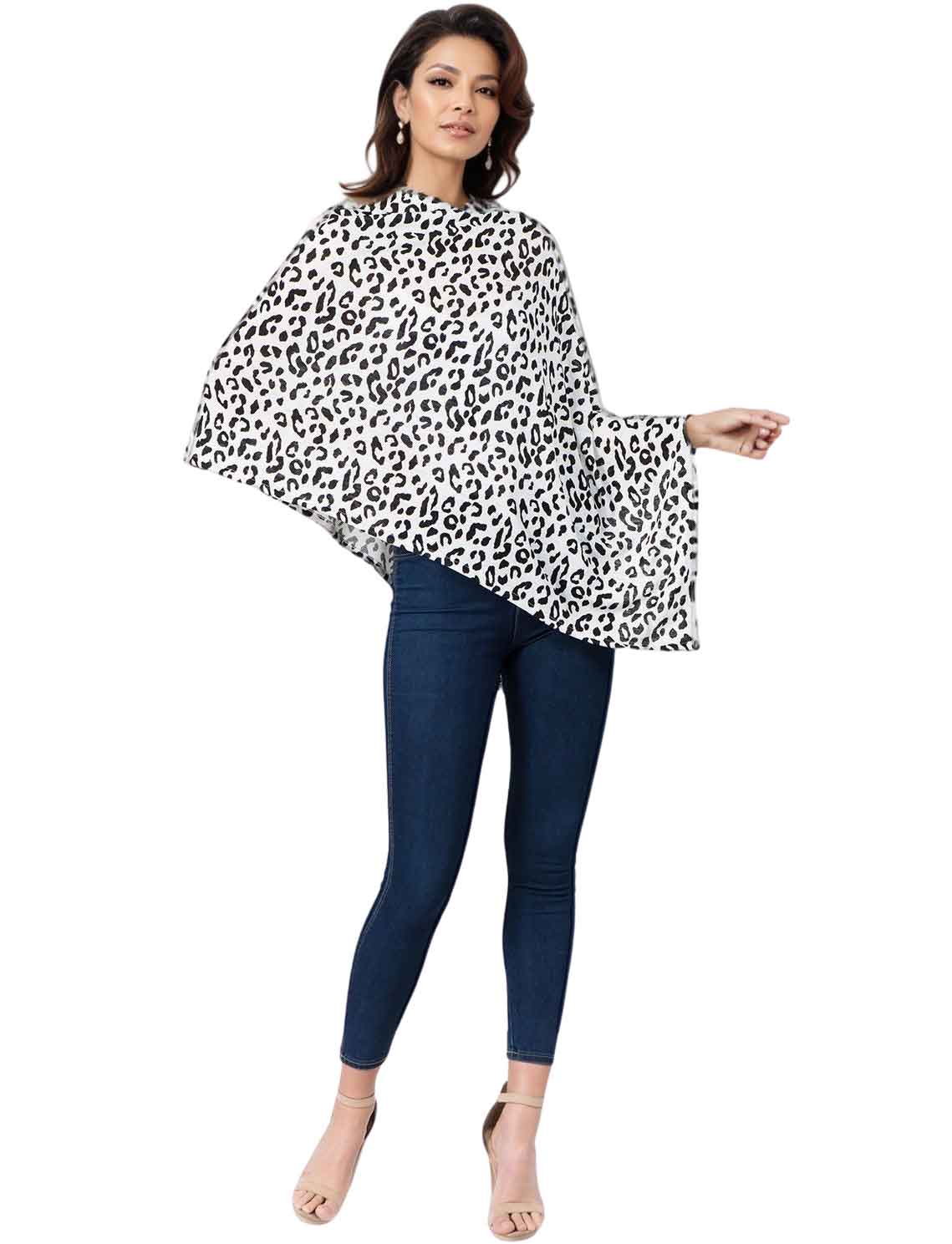 1C92 - Leopard Print Poncho