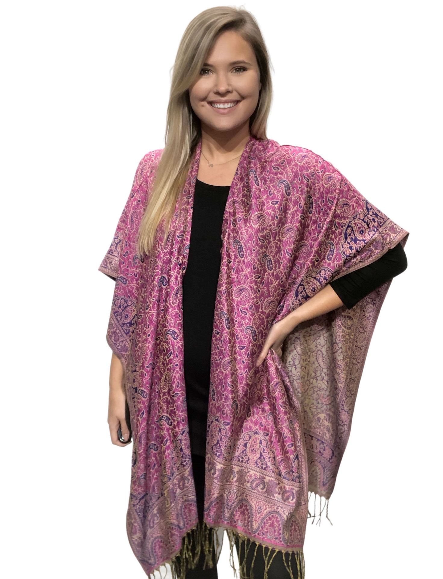 wholesale 1C19 - Pashmina Style Ruana Capes