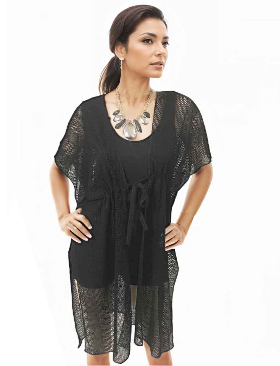 wholesale 1316 - Crochet with Tie Kimono Style Cover Up 