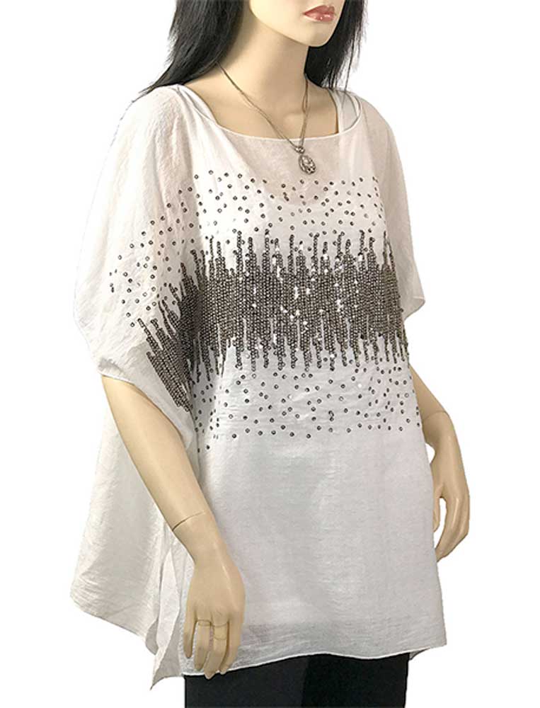 1587 - Cotton Feel Sparkle Poncho