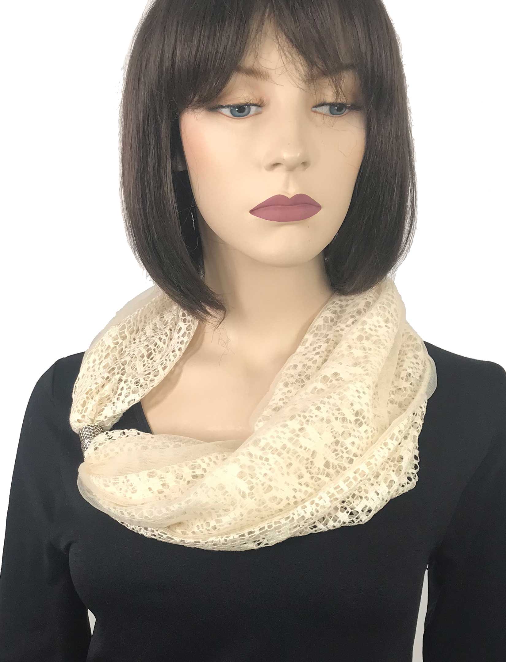 3282 Magnetic Clasp Scarves (Chiffon Double Lace)