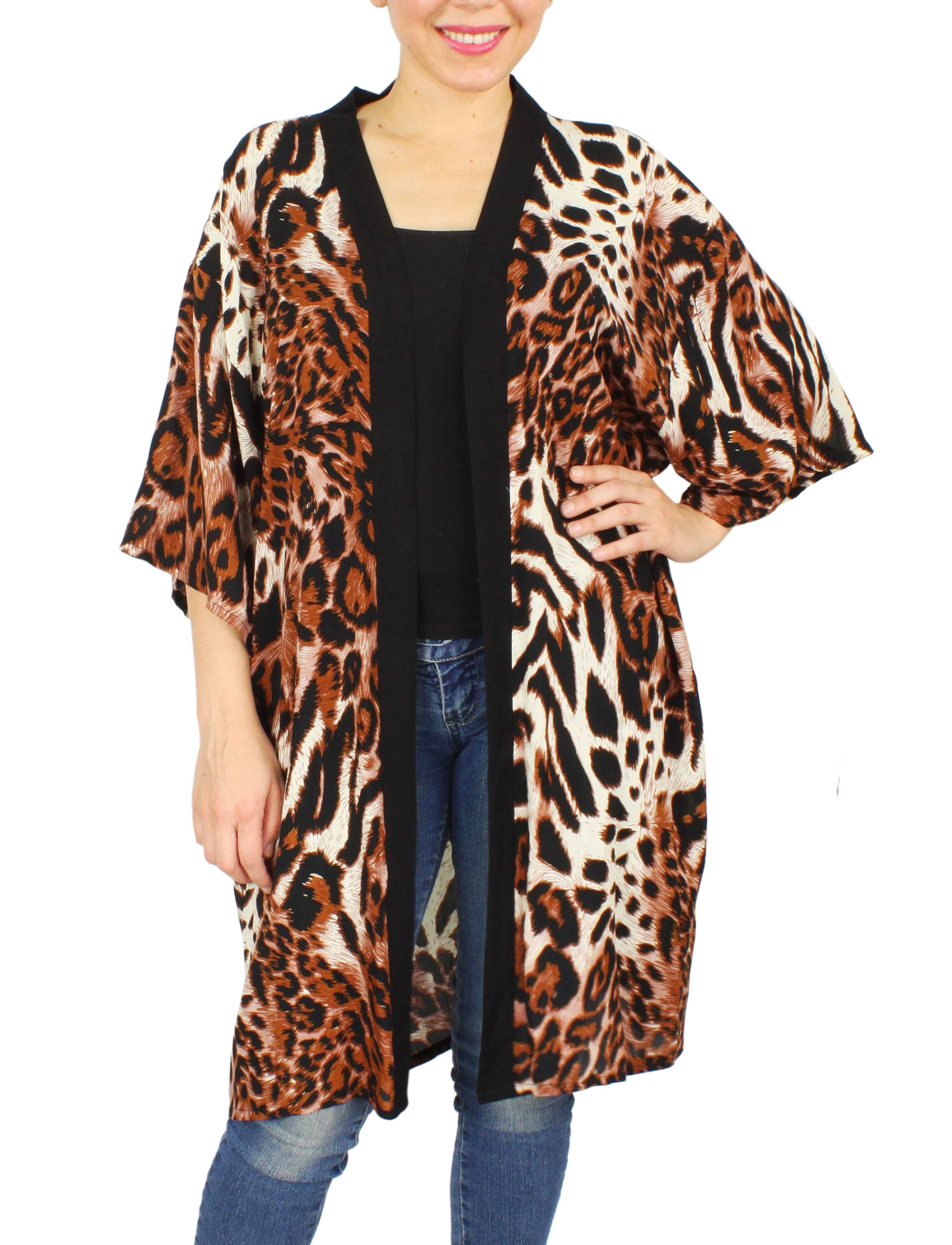 wholesale 9360 - Leopard Print Kimono