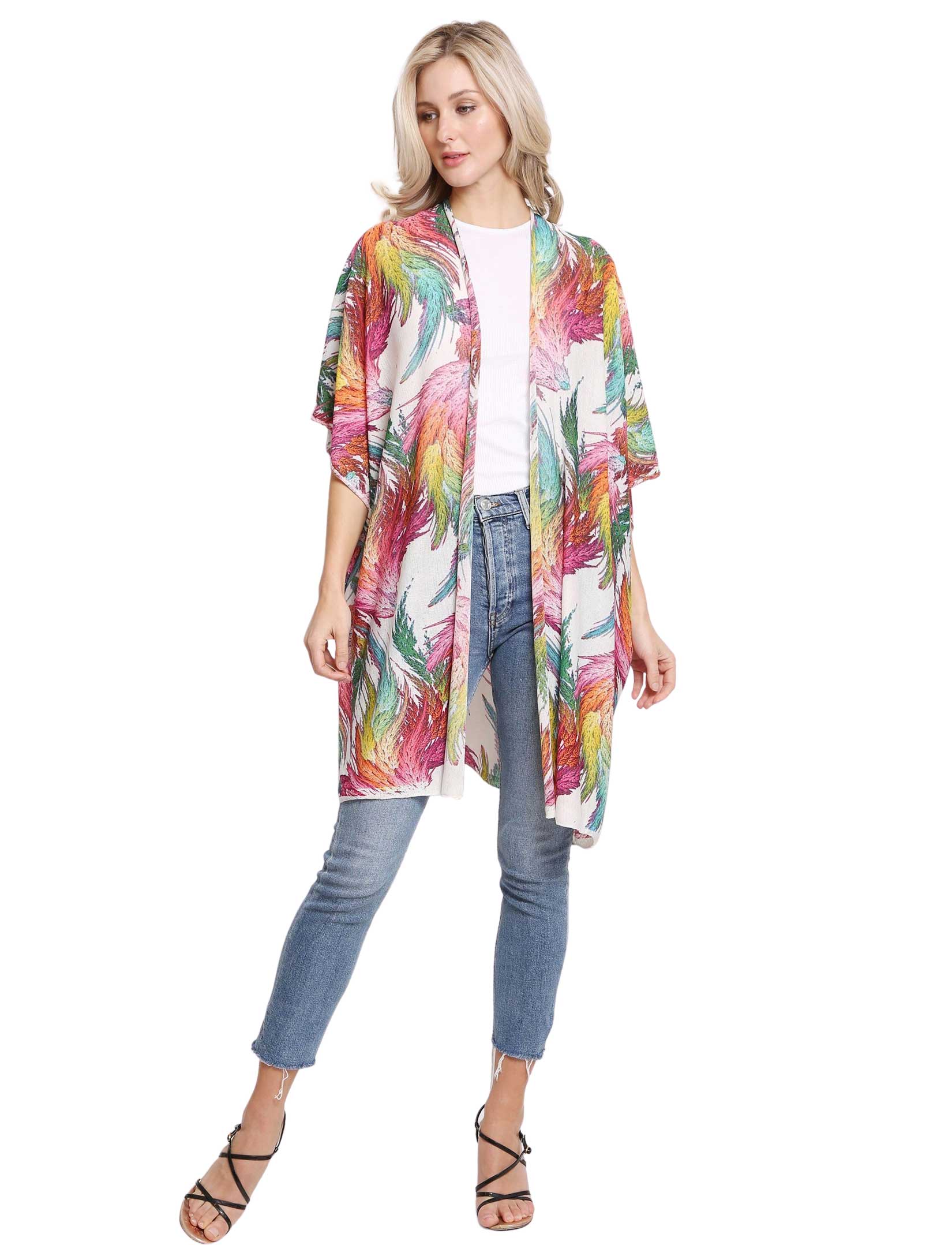 wholesale 2261 - Jessica's Feather Print Kimonos