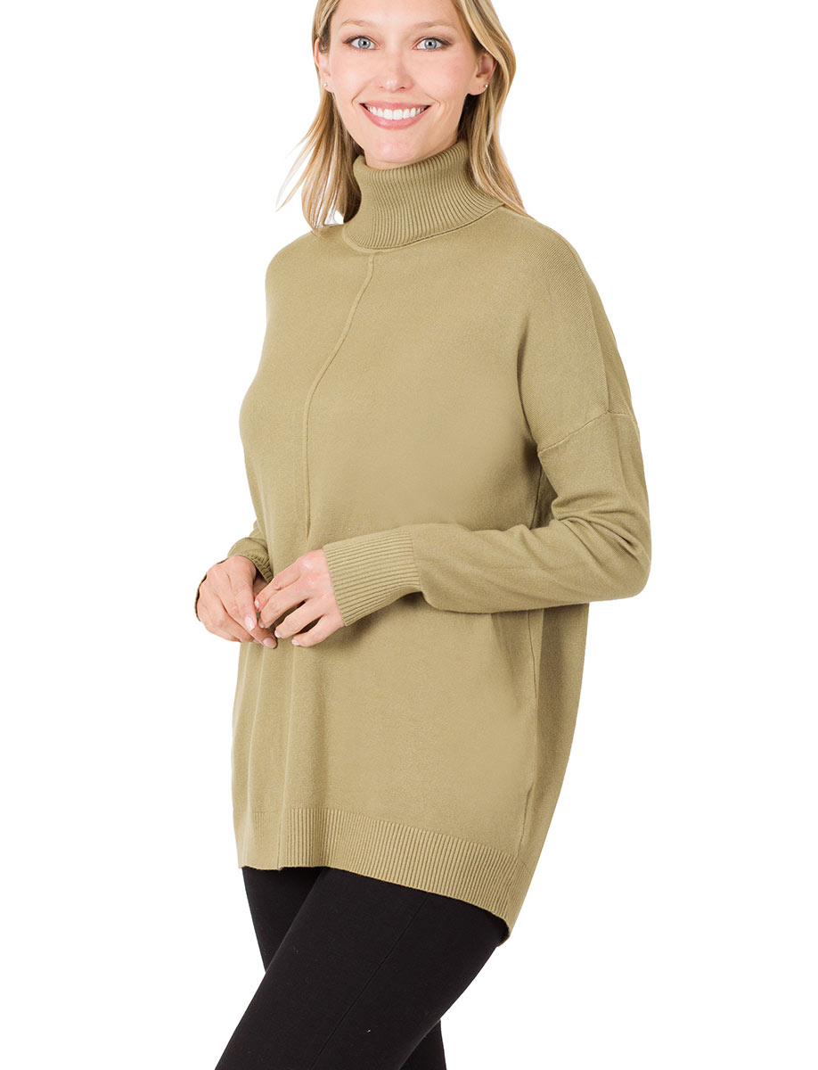 wholesale 21019  - Hi-low Turtleneck Sweater (Six Packs)