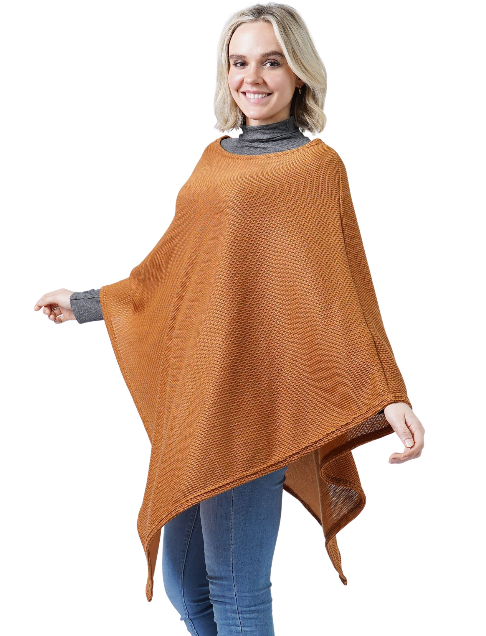 10336 - Textured Weave Jersey Poncho