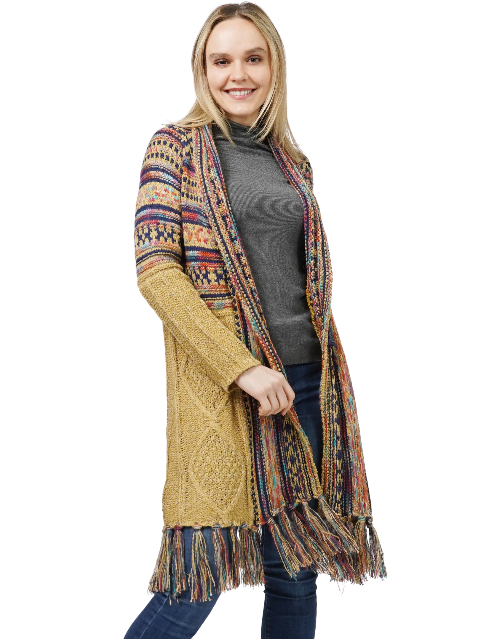 wholesale 3805 - Ethnic Pattern Knit Cardigans & Beanies