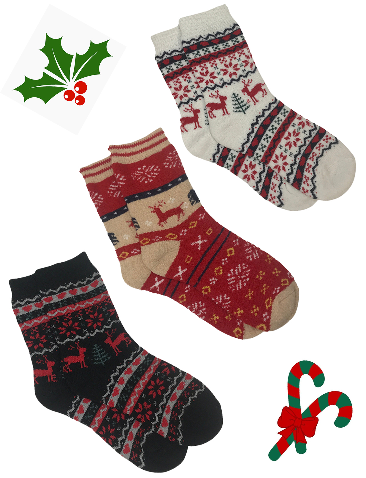 984 - Christmas Print Crew Socks