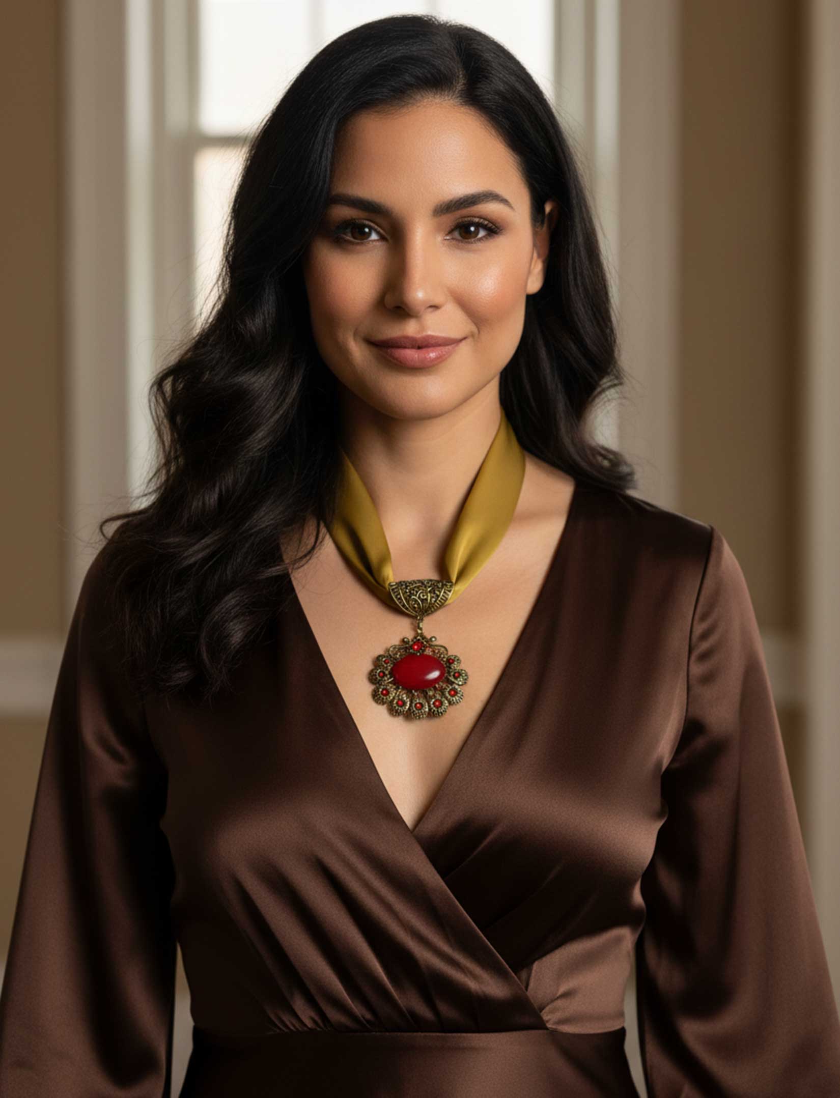 3964 - Satin Victorian Pendant Necklaces