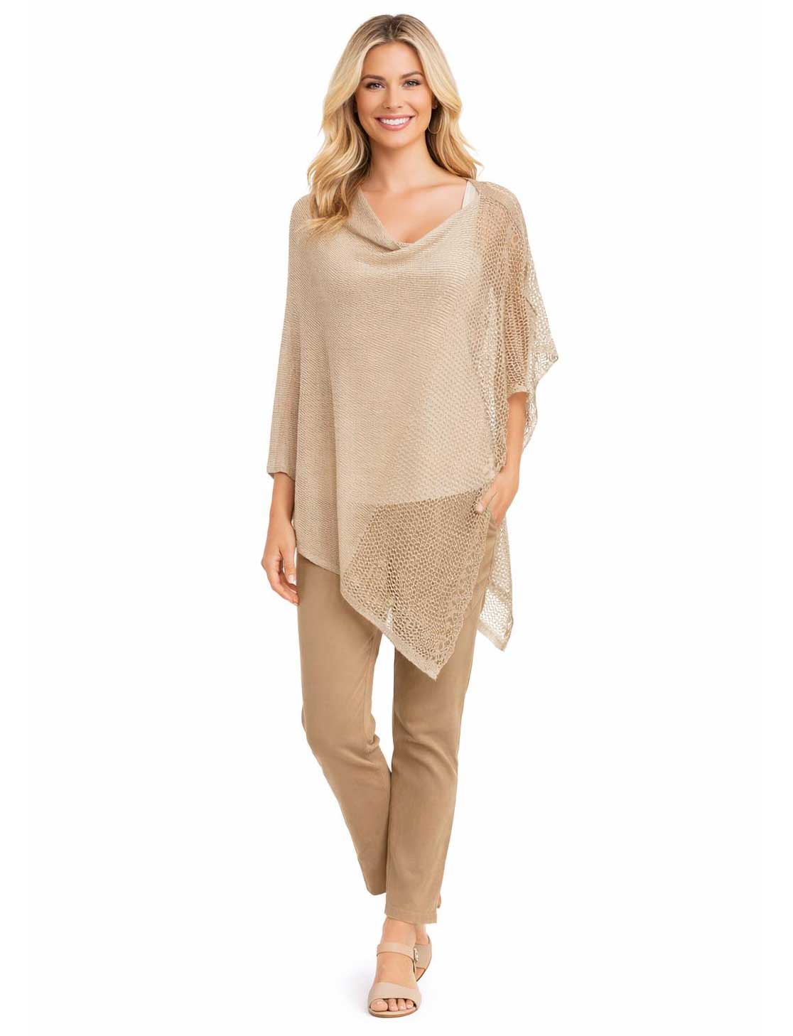 3969 - Mesh Knit Poncho