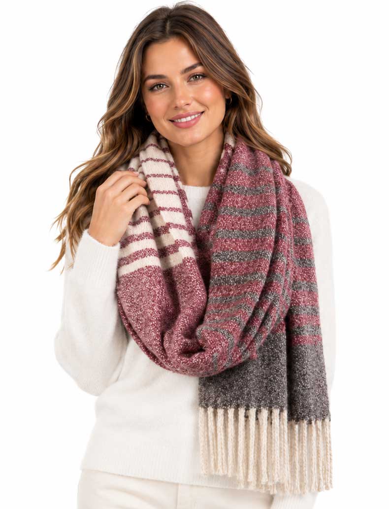 4371 - Color Block and Striped Winter Scarves