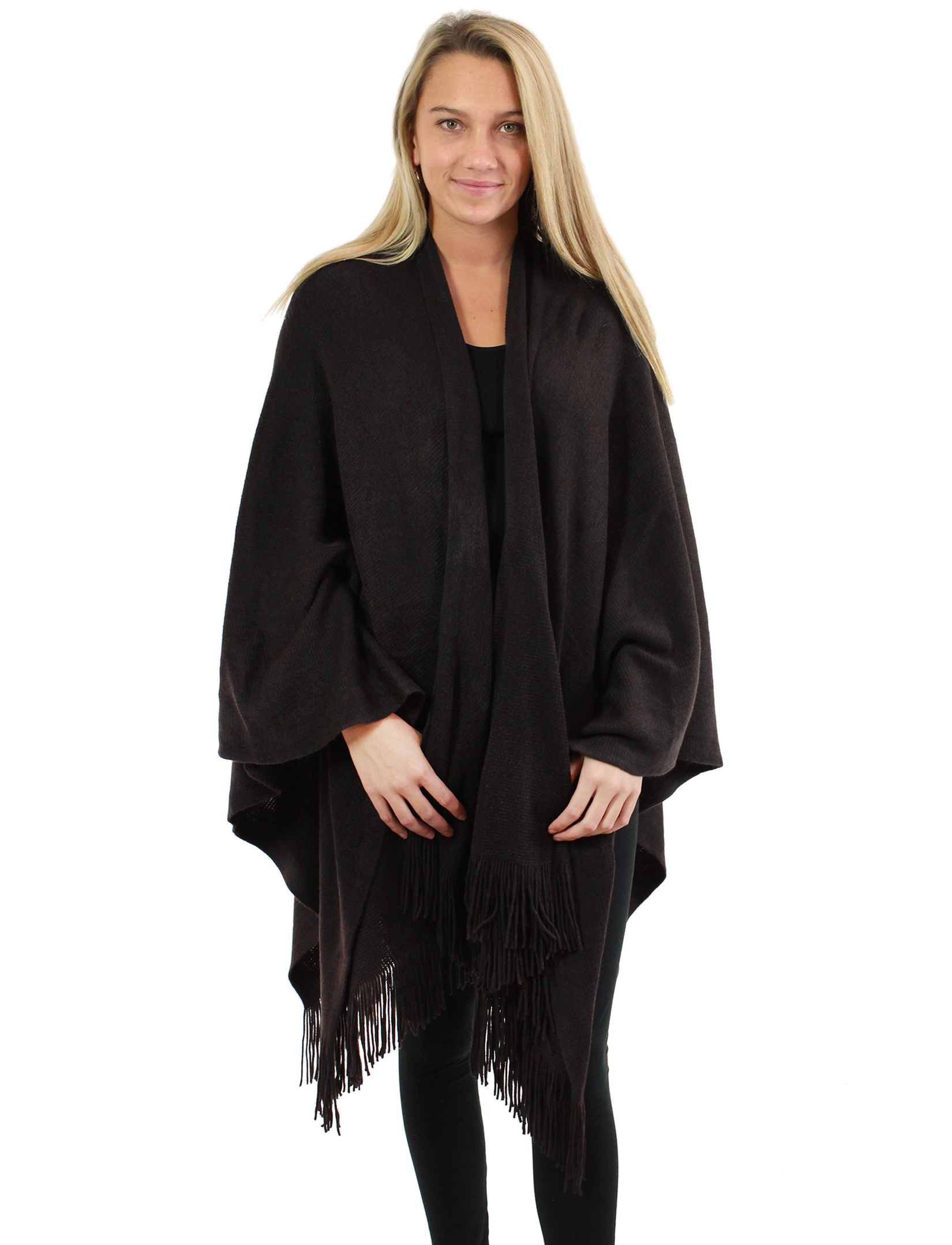 0940027- Cashmere Feel Ruana Capes