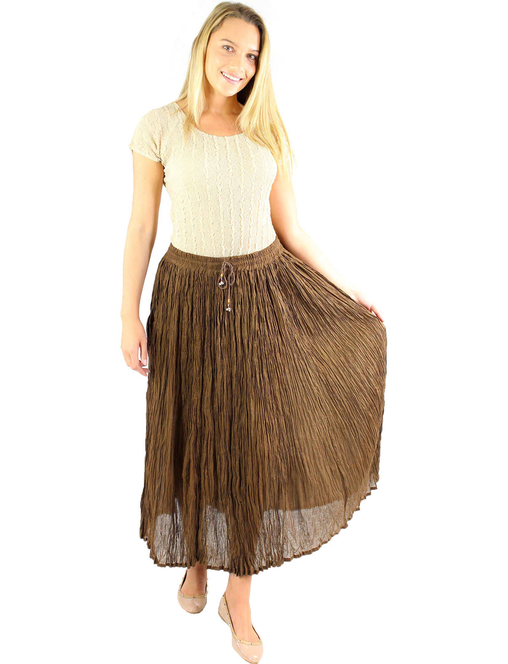 wholesale Skirts - Long Cotton Broomstick with Pocket 503