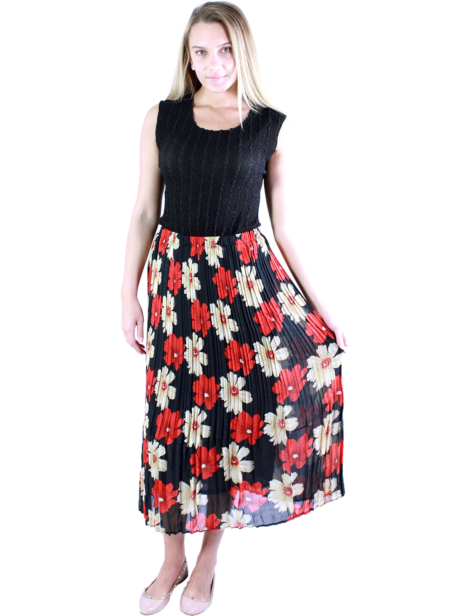 wholesale 763 - Georgette Mini Pleat Ankle Length Skirts 