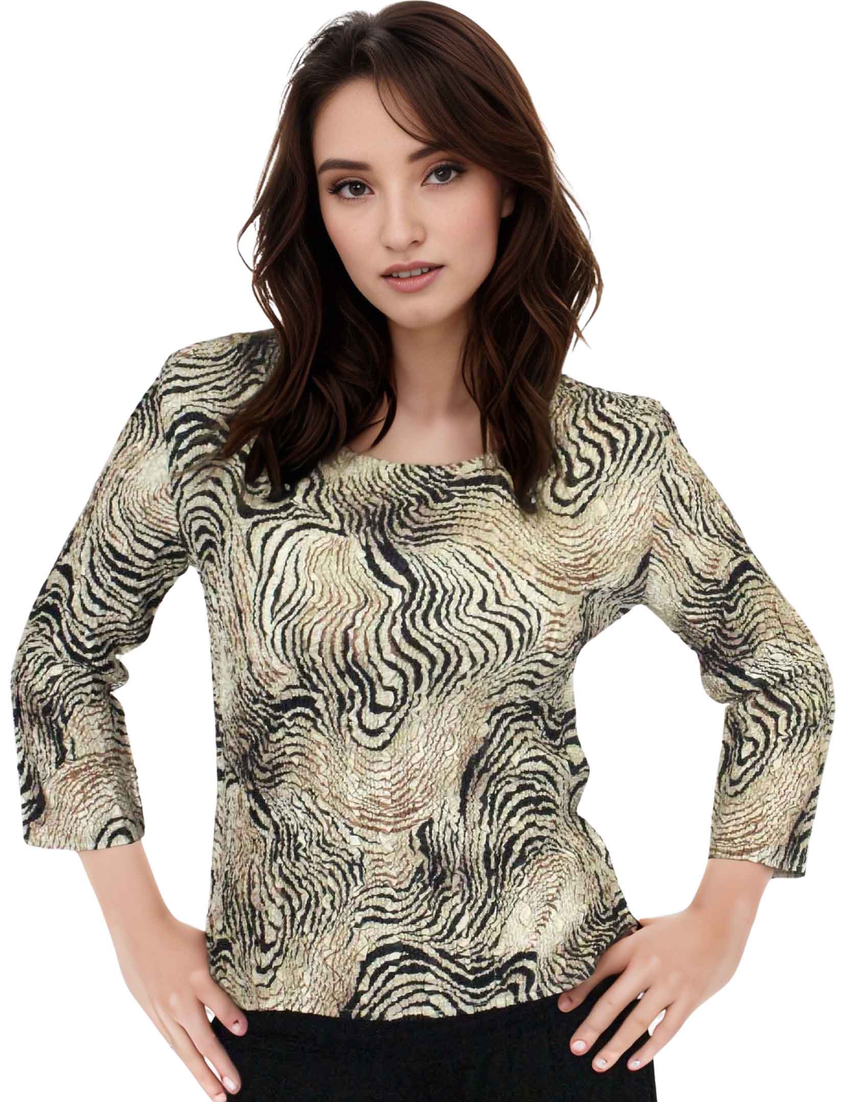 wholesale 837 - Ultra Light Crush Three Quarter Sleeve Tops