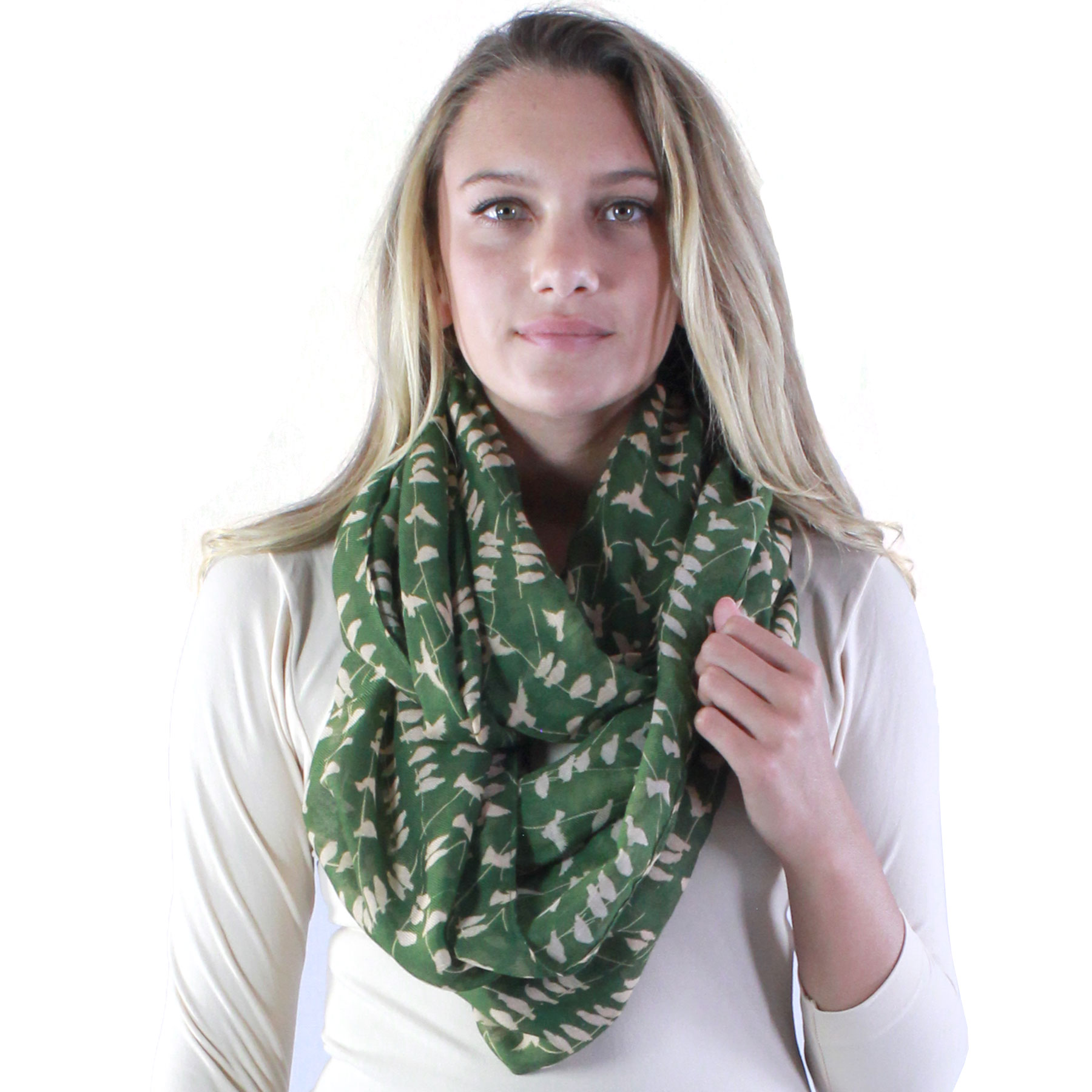 Infinity Scarves Wide - Small Bird Print 4342