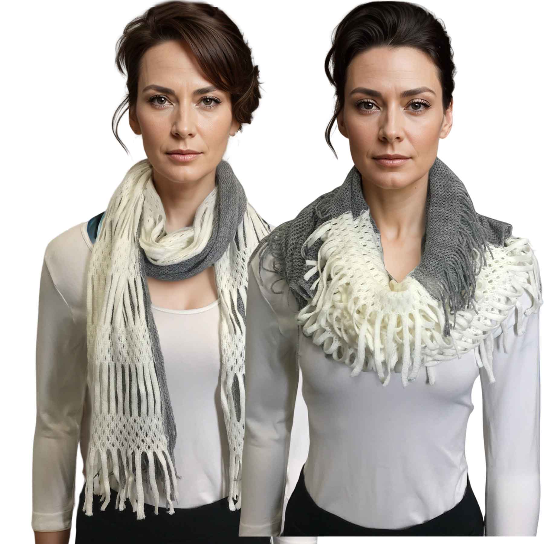 C Oblong Scarves - Two Way Knit Tube*