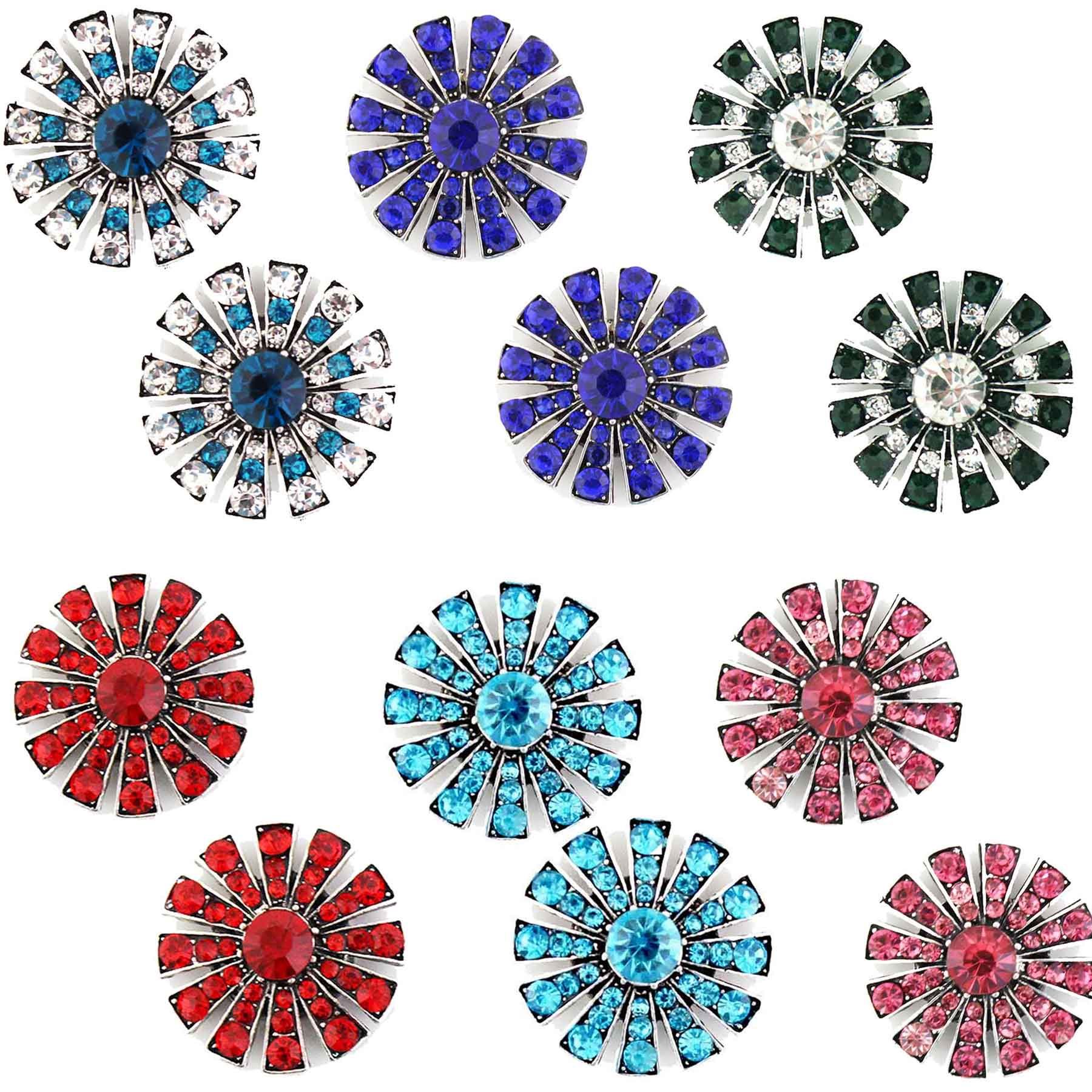 2907 Starburst Magnetic Brooches - Double Sided