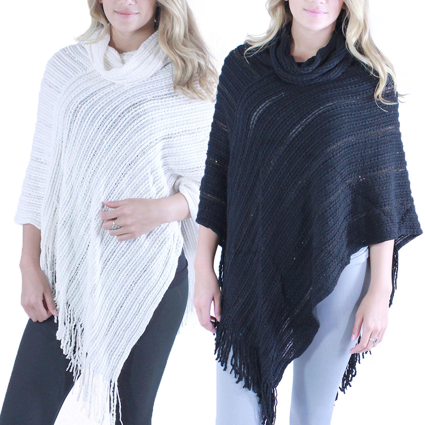 9153 - Deco Sequined Knit Ponchos