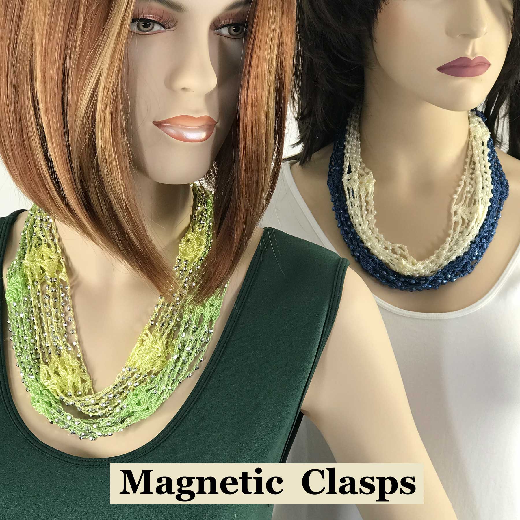 3129 - Shanghai Beaded Magnetic Scarf Necklaces