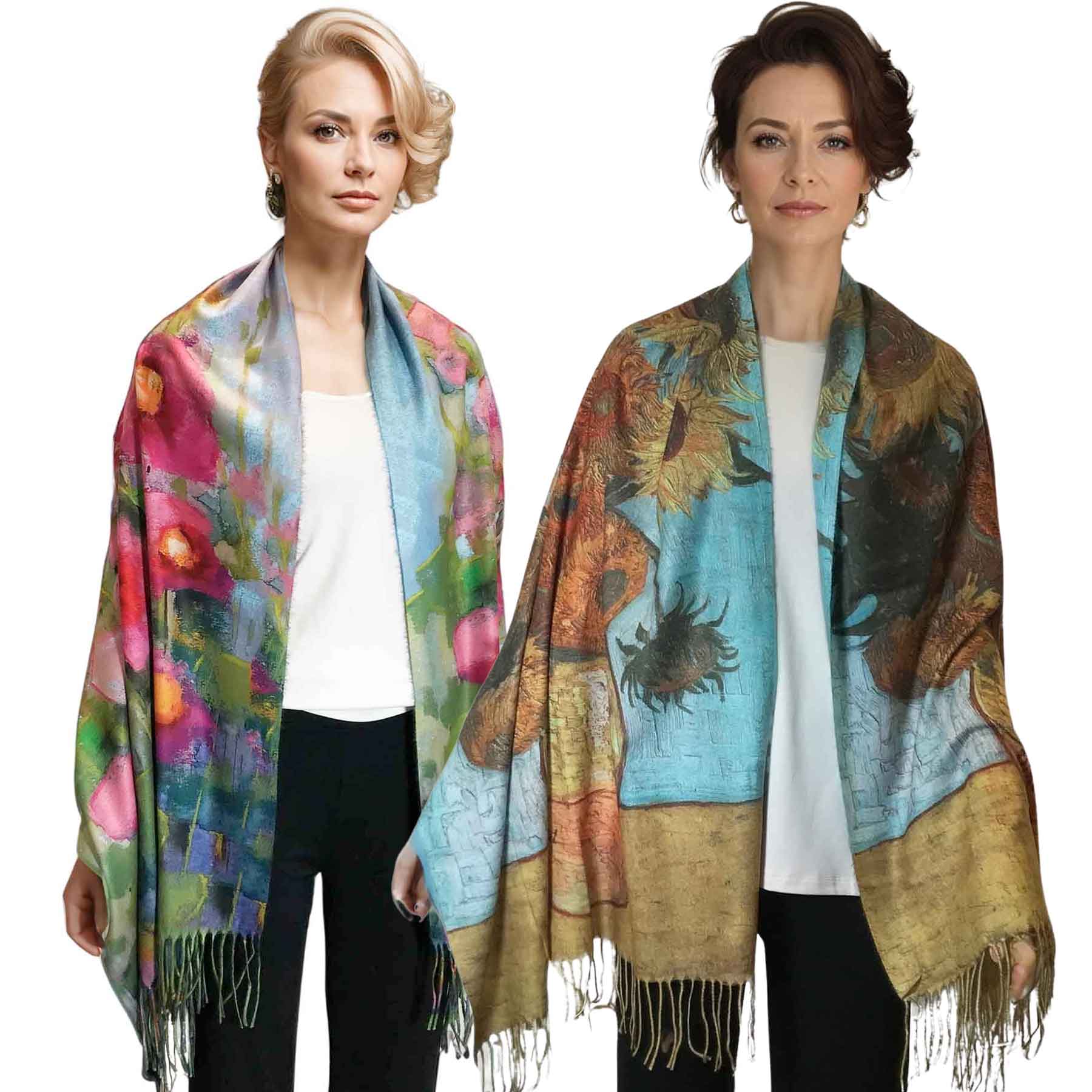 3196 - Sueded Art Design Shawls (Without Buttons)