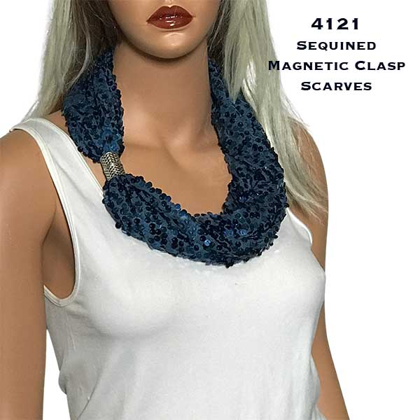 4121 - Sequined Magnetic Clasp Scarves